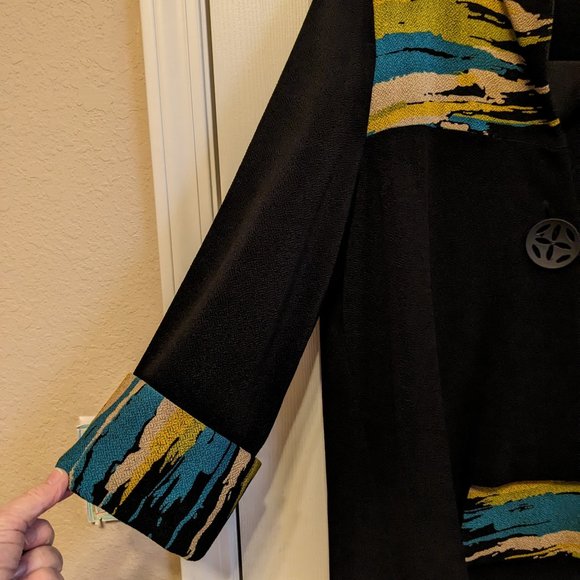 IC by Connie K Art To Wear one button Jacket Blazer Asymmetric - Picture 3 of 8